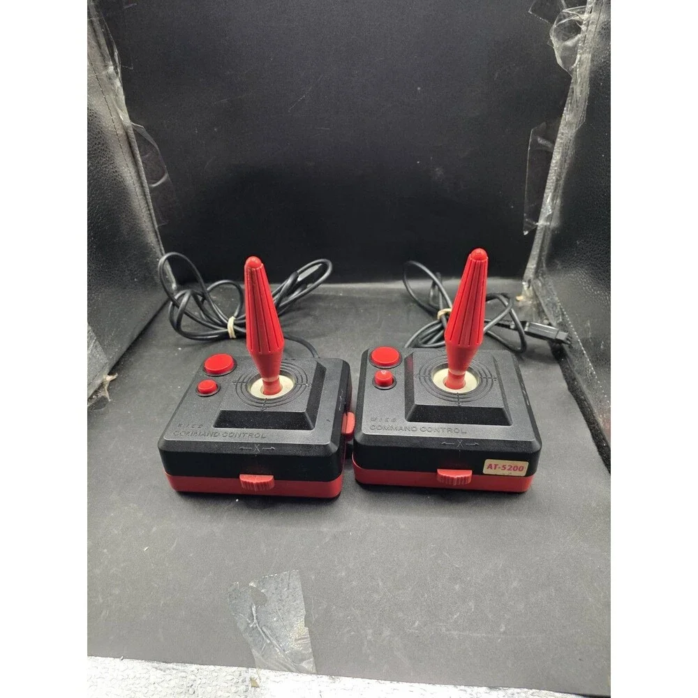 Lot of 2 Wico Command Control Joysticks Atari 5200 Red Black Vintage UNTESTED